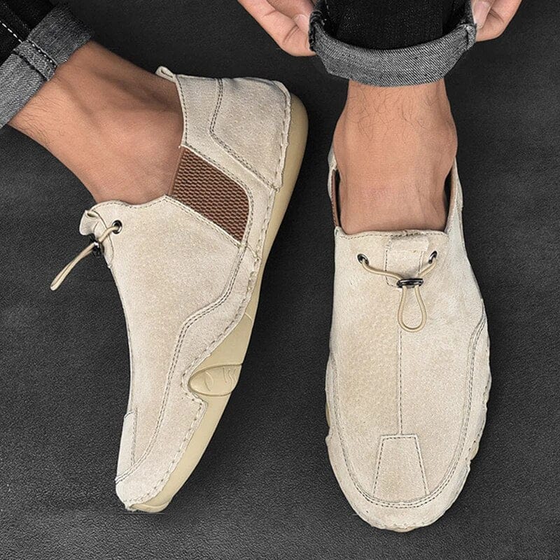 LORENZO GENUINE LEATHER SLIP-ONS