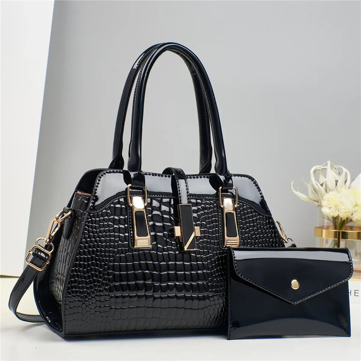 CROCO GLAM HANDBAG